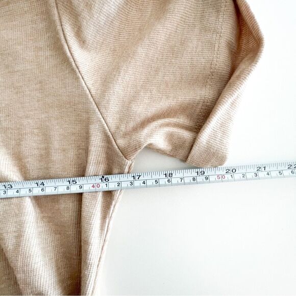 Doe and Rae Dress T-Shirt Knit Beige Belted Button Detail Women's S Stretchy - Picture 7 of 9